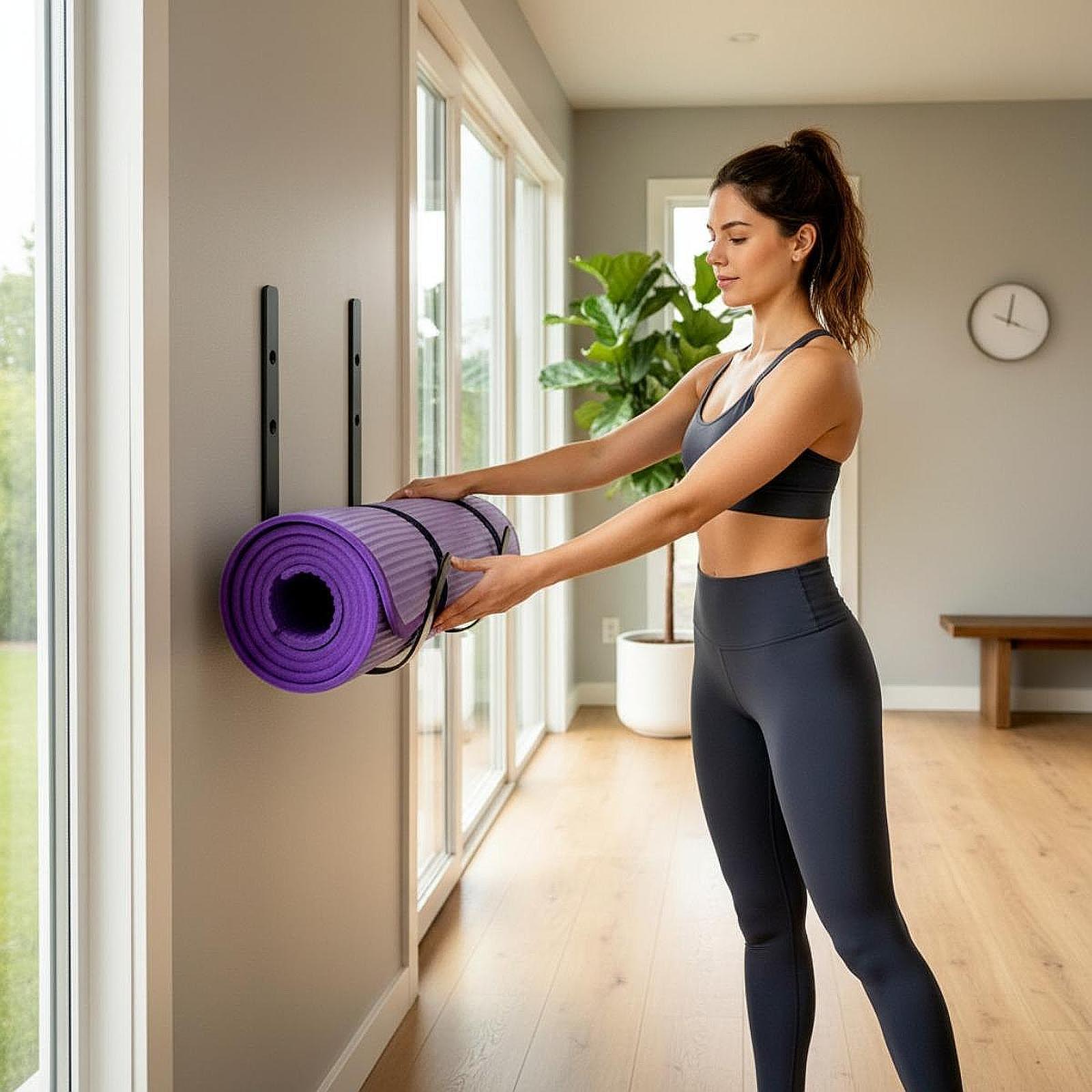 Yoga And Fitness Mat - Настенный держатель для коврика для йоги