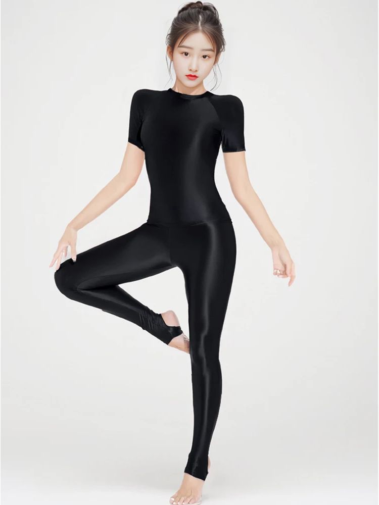 Yoga Fitness Fit Club - M-XL глянцевая блестящая эластичная футболка с