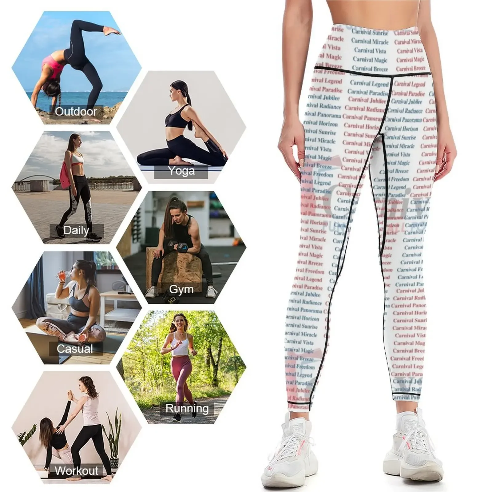 Леггинсы Carnival Ship Names,  – обзор и цена Yoga Fitness Name
