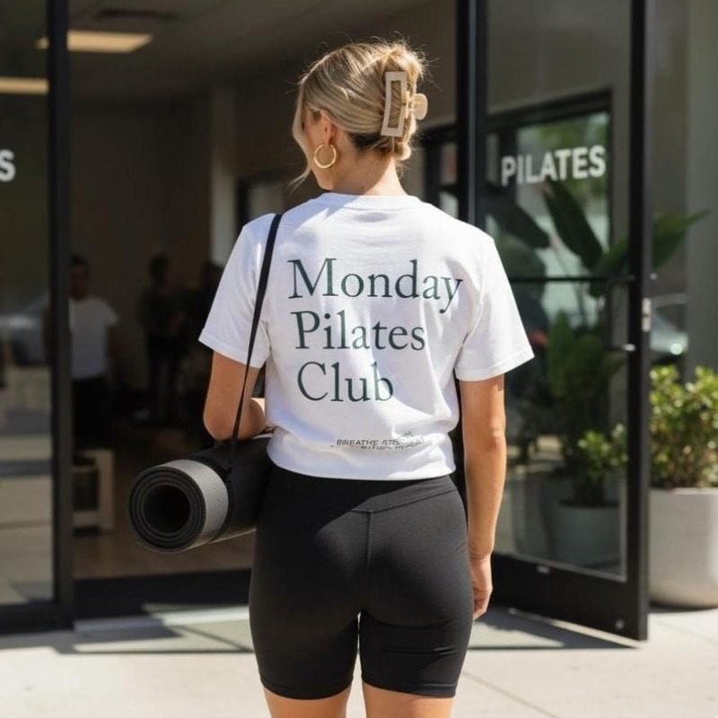 Футболка для пилатеса Monday P – обзор и цена Yoga Fitness Fit Club